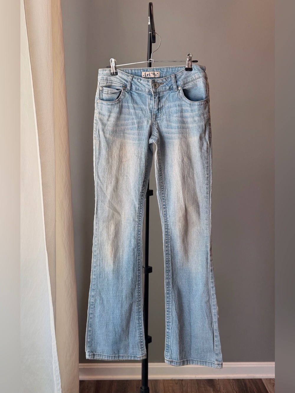 Vintage Lei Juniors Bootcut Jeans Regular Fit Light Wash Size 3 Cotton Y2K 90s